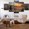 Horizon Zero Dawn The War While Sunset Gaming - 5 Panel Canvas Art Wall Decor