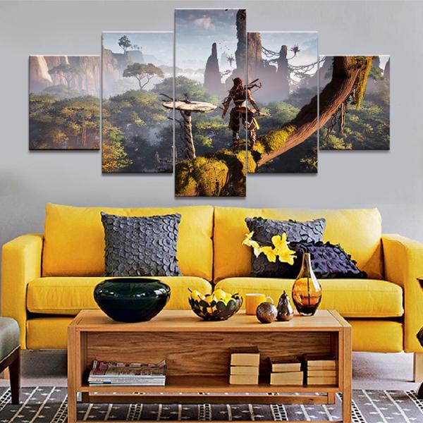 Horizon Zero Dawn Video Game - Gaming 5 Panel Canvas Art Wall Decor Horizon Zero Dawn Video Game - Gaming 5 Panel Canvas Art Wall Decor