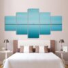 Horizon in sea people silhouette - Nature 5 Panel Canvas Art Wall Decor