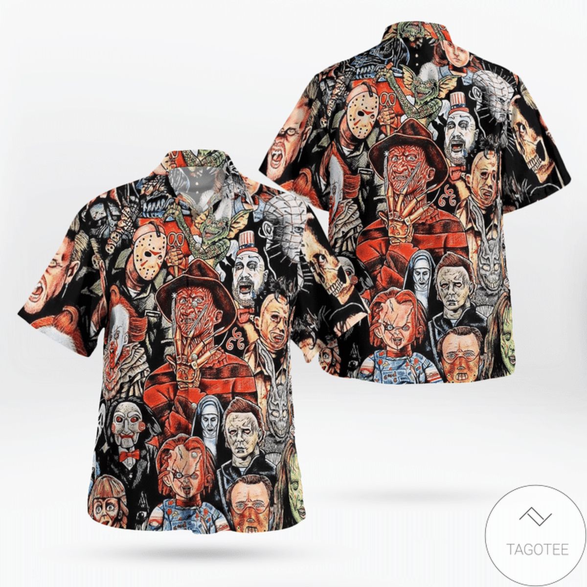 Horror Movie Characters Halloween Hawaiian Shirt Horror Movie Characters Halloween Hawaiian Shirt