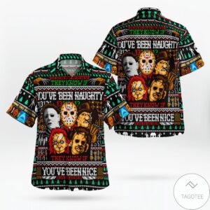 Horror Movie Characters They Know If You’Ve Been Naughty Hawaiian Shirt