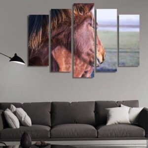Horse 02 - Animal 5 Panel Canvas Art Wall Decor