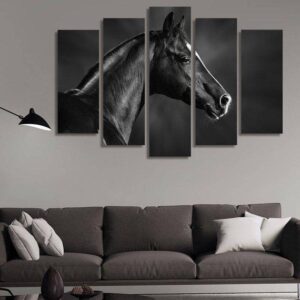 Horse 04 - Animal 5 Panel Canvas Art Wall Decor