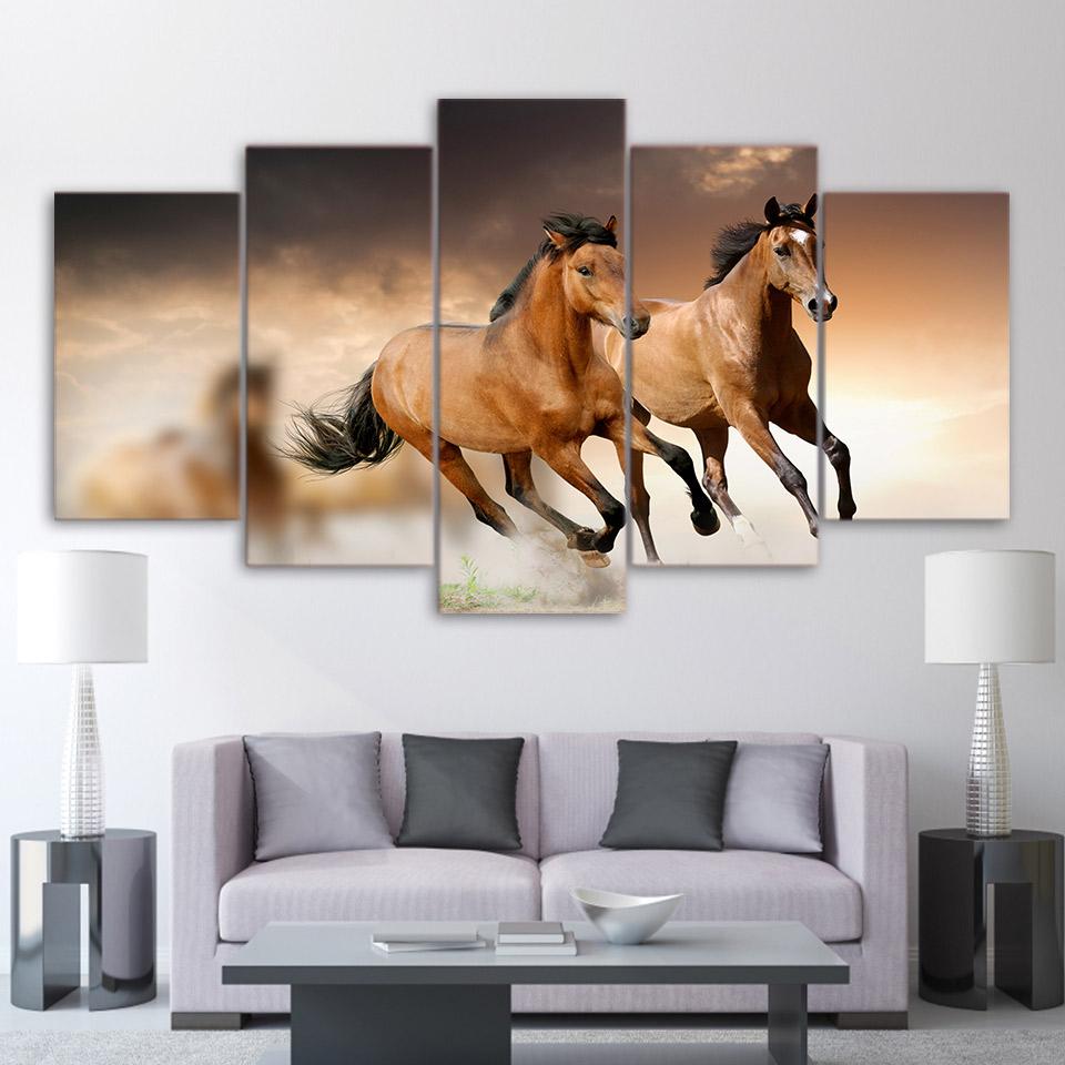 Horse 1 - Animal 5 Panel Canvas Art Wall Decor Horse 1 - Animal 5 Panel Canvas Art Wall Decor
