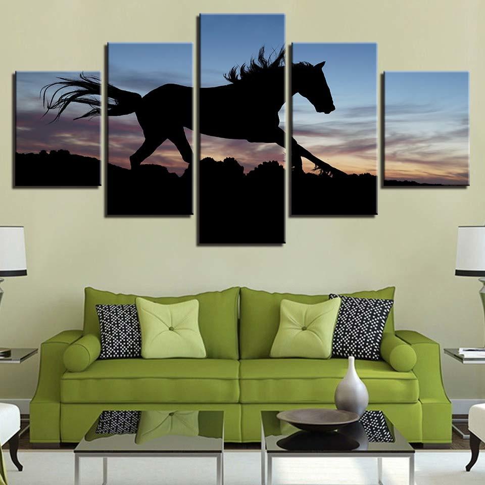 Horse 19 - Animal 5 Panel Canvas Art Wall Decor Horse 19 - Animal 5 Panel Canvas Art Wall Decor