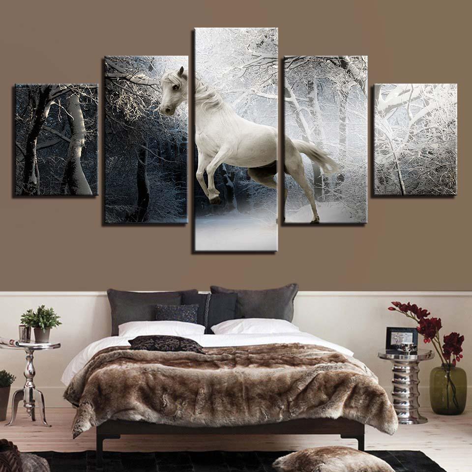 Horse 20 - Animal 5 Panel Canvas Art Wall Decor Horse 20 - Animal 5 Panel Canvas Art Wall Decor