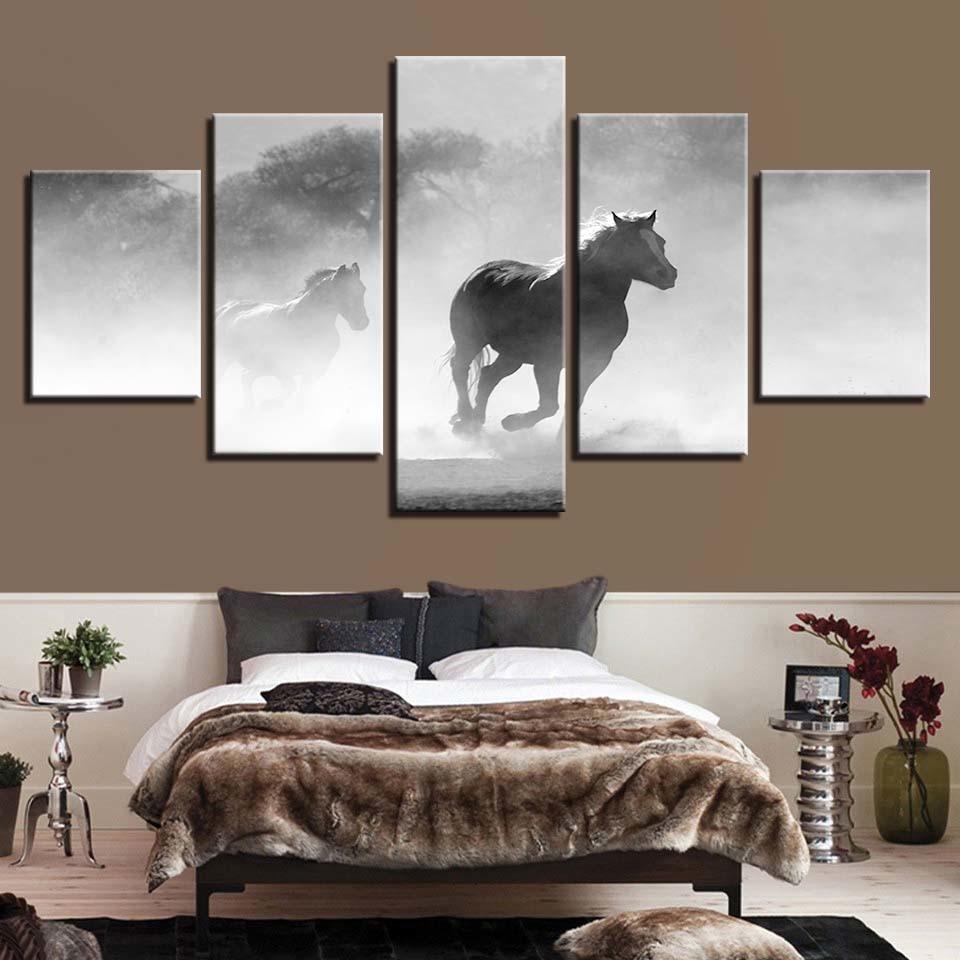 Horse 21 - Animal 5 Panel Canvas Art Wall Decor Horse 21 - Animal 5 Panel Canvas Art Wall Decor