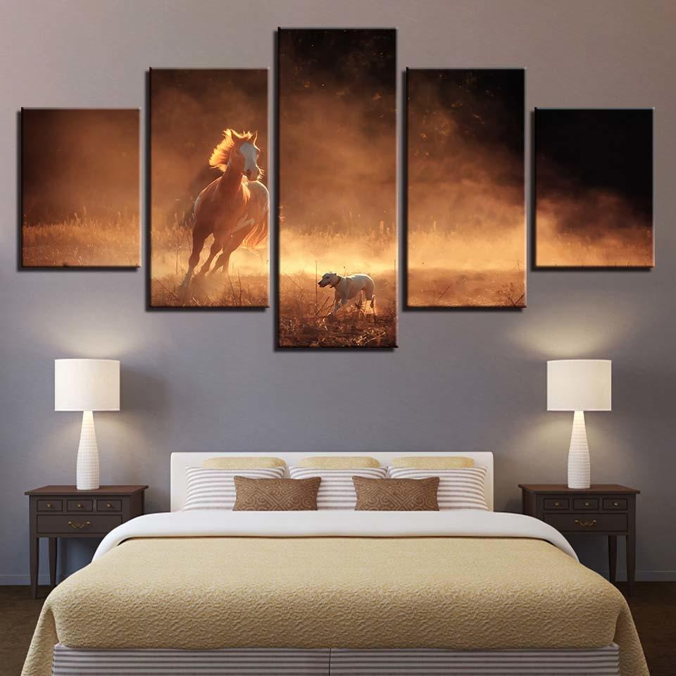 Horse 26 - Animal 5 Panel Canvas Art Wall Decor Horse 26 - Animal 5 Panel Canvas Art Wall Decor