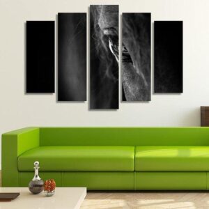 Horse Eye Close Up - Animal 5 Panel Canvas Art Wall Decor