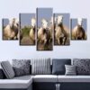 Horse Group - Animal 5 Panel Canvas Art Wall Decor