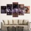 Horse Race Animal Beautiful Horses Running Landscape - Animal 5 Panel Canvas Art Wall Decor