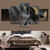 Horse Running 05 - Animal 5 Panel Canvas Art Wall Decor