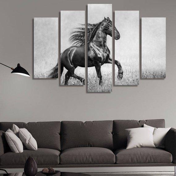 Horse Sky - Animal 5 Panel Canvas Art Wall Decor Horse Sky - Animal 5 Panel Canvas Art Wall Decor