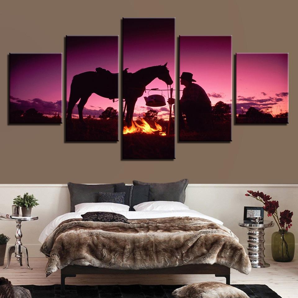 Horses Running In The Sea - Animal 5 Panel Canvas Art Wall Decor Horses Running In The Sea - Animal 5 Panel Canvas Art Wall Decor