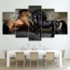 Horses - Animal 5 Panel Canvas Art Wall Decor