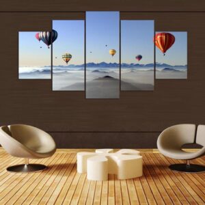 Hot Air Balloon 8 - Nature 5 Panel Canvas Art Wall Decor