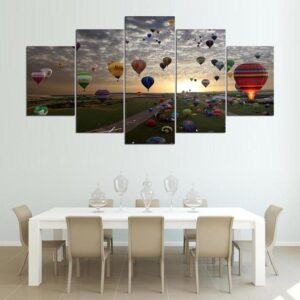 Hot Air Balloons - Nature 5 Panel Canvas Art Wall Decor