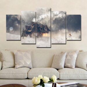 House Castle 35 - Nature 5 Panel Canvas Art Wall Decor