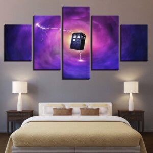 House Lightning 2 - Abstract 5 Panel Canvas Art Wall Decor