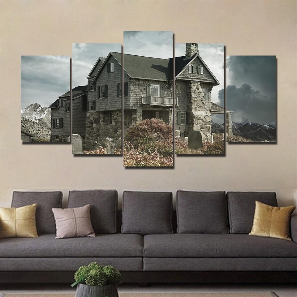 House View - Nature 5 Panel Canvas Art Wall Decor House View - Nature 5 Panel Canvas Art Wall Decor