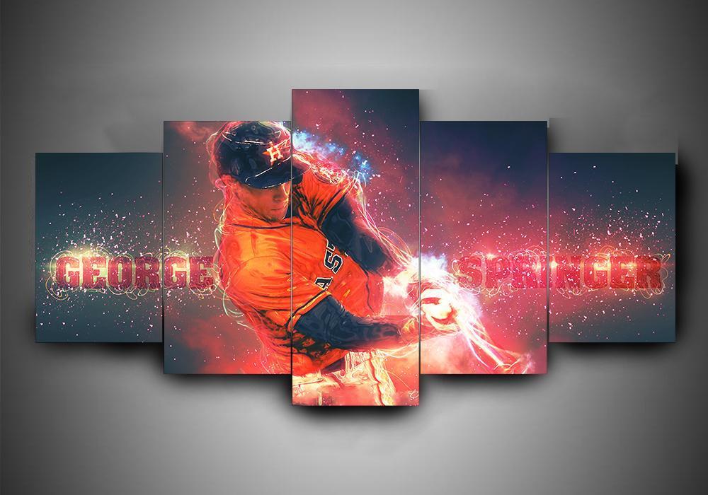 Houston Astros 1 - Sport 5 Panel Canvas Art Wall Decor Houston Astros 1 - Sport 5 Panel Canvas Art Wall Decor