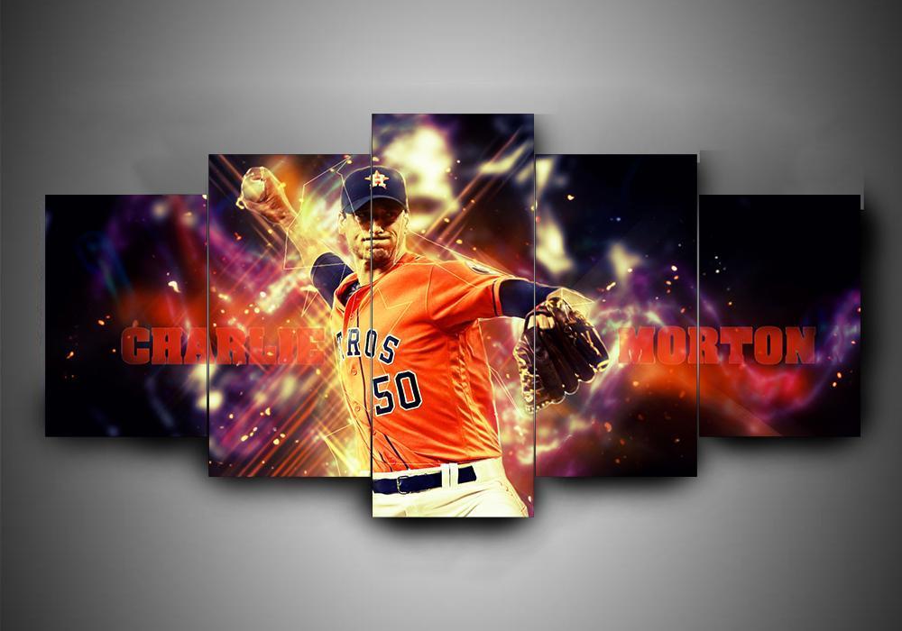 Houston Astros 2 - Sport 5 Panel Canvas Art Wall Decor Houston Astros 2 - Sport 5 Panel Canvas Art Wall Decor