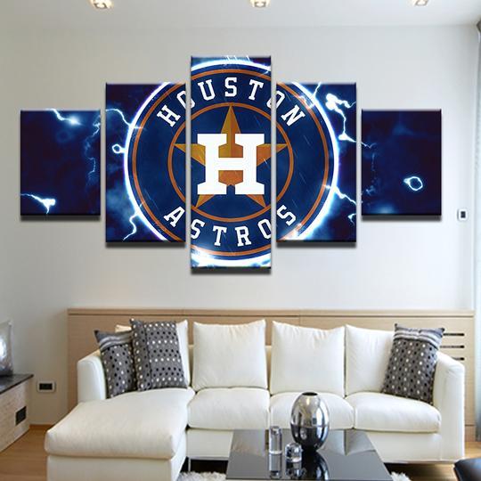 Houston Astros 4 - Sport 5 Panel Canvas Art Wall Decor Houston Astros 4 - Sport 5 Panel Canvas Art Wall Decor