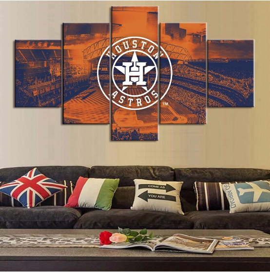 Houston Astros Baseball - Sport 5 Panel Canvas Art Wall Decor Houston Astros Baseball - Sport 5 Panel Canvas Art Wall Decor