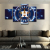 Houston Astros Team Baseball - Sport 5 Panel Canvas Art Wall Decor