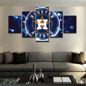 Houston Astros Team Baseball - Sport 5 Panel Canvas Art Wall Decor