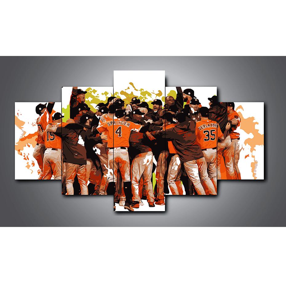 Houston Astros - Sport 5 Panel Canvas Art Wall Decor Houston Astros - Sport 5 Panel Canvas Art Wall Decor