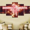 Houston Rockets Basketball 1 - Sport 5 Panel Canvas Art Wall Decor