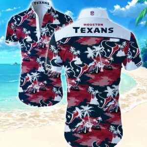 Houston Texans Coconut Tree Hawaiian Shirt Summer Button Up