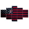 Houston Texans Flag 3 - Abstract 5 Panel Canvas Art Wall Decor