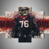 Houston Texans - Duane Brown - Sport 5 Panel Canvas Art Wall Decor