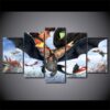 How To Train Your Dragon - Anime 5 Panel Canvas Art Wall Decor