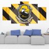 Hufflepuff Crest Harry Potter - Movie 5 Panel Canvas Art Wall Decor