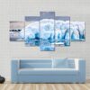 Huge Iceberg In Antarctica - Nature 5 Panel Canvas Art Wall Decor