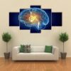 Human Brain - Abstract 5 Panel Canvas Art Wall Decor