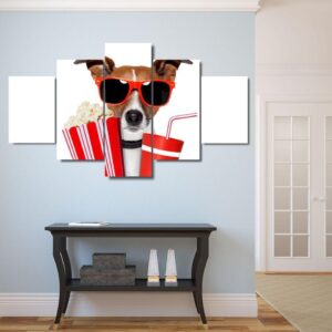 Humor Funny Cool Dog - Animal 5 Panel Canvas Art Wall Decor