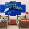 Humpback Whale - Animal 5 Panel Canvas Art Wall Decor