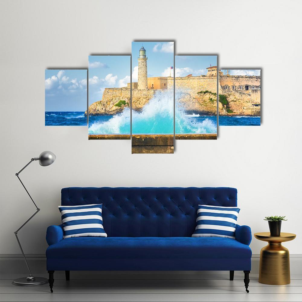 Hurricane In Havana With A View Of Castle Of El Morro - Nature 5 Panel Canvas Art Wall Decor Hurricane In Havana With A View Of Castle Of El Morro - Nature 5 Panel Canvas Art Wall Decor