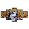 Husky Pet Blue Eyes Dog - Animal 5 Panel Canvas Art Wall Decor