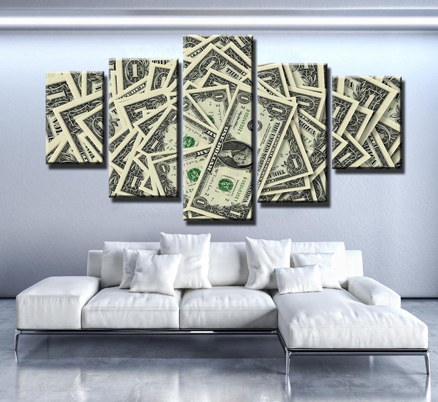 I Like Money - Abstract 5 Panel Canvas Art Wall Decor I Like Money - Abstract 5 Panel Canvas Art Wall Decor