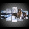 Ice Forest Wolves Wild - Animal 5 Panel Canvas Art Wall Decor