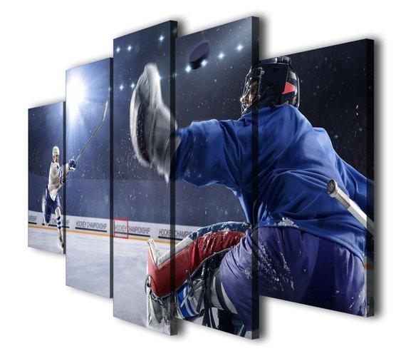 Ice Hockey Landscape - Sport 5 Panel Canvas Art Wall Decor Ice Hockey Landscape - Sport 5 Panel Canvas Art Wall Decor