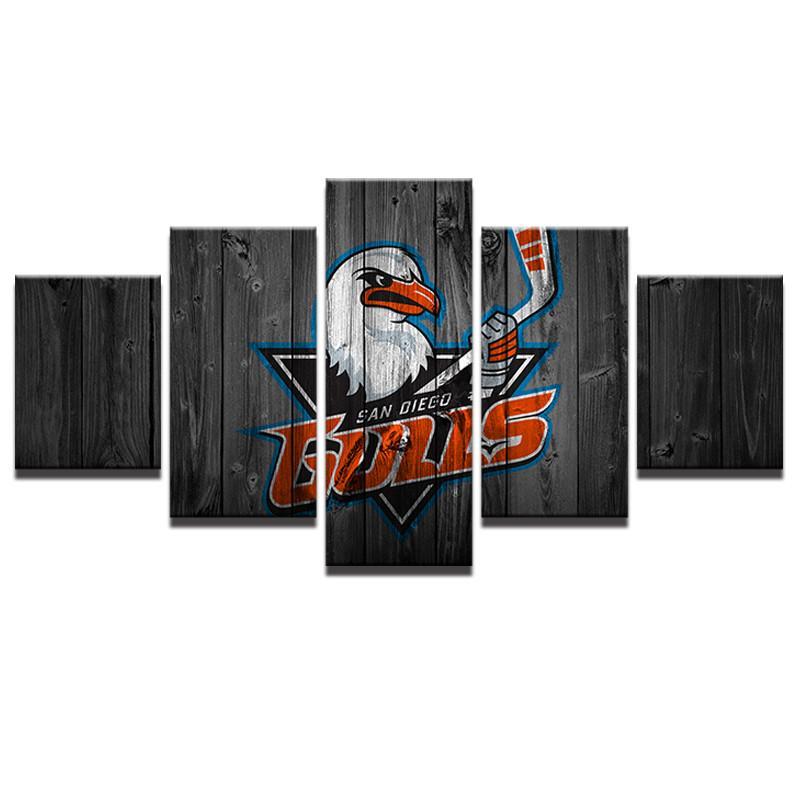 Ice Hockey Sports San Diego Gulls Nhl Team - Sport 5 Panel Canvas Art Wall Decor Ice Hockey Sports San Diego Gulls Nhl Team - Sport 5 Panel Canvas Art Wall Decor