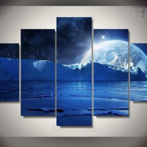 Iceberg In The Sea - Nature 5 Panel Canvas Art Wall Decor