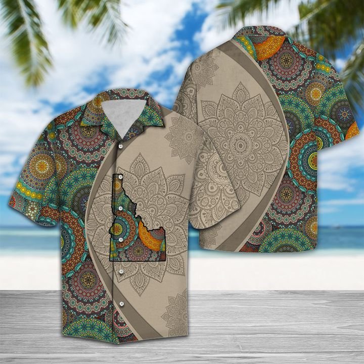 Idaho Mandala Hawaiian Shirt Summer Button Up Idaho Mandala Hawaiian Shirt Summer Button Up