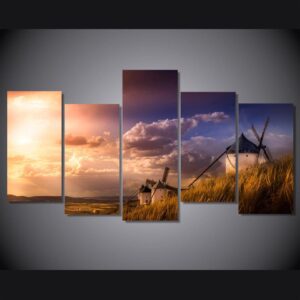 Idyllic natural scenery - Nature 5 Panel Canvas Art Wall Decor